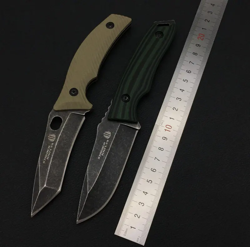 

TRSKT ST 8Cr14mov Steel Hunting Knife Rescue Survival Camping Knives EDC Tools With sheath ,G10 Handle ,58Hrc,Dropshipping