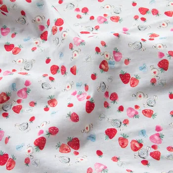 

Half-Meter Japanese Soft Double Gauze Cotton Fabric Baby Cloth Strawberry C