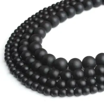 

Wholesale 5 lots natural matte stone beads black agates onyx beads for jewelry making DIY bracelet Strand 15" 4/6/8/10/12mm