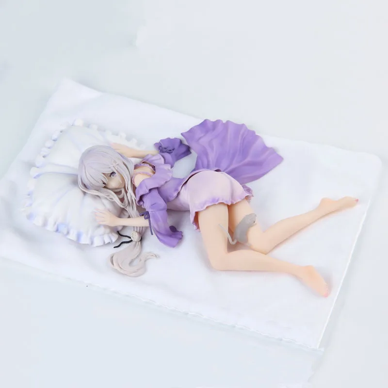 

Japanese Anime Re:Life In A Different World From Zero Sleeping Position Emilia Action Figure PVC Anime Model Collection Toys