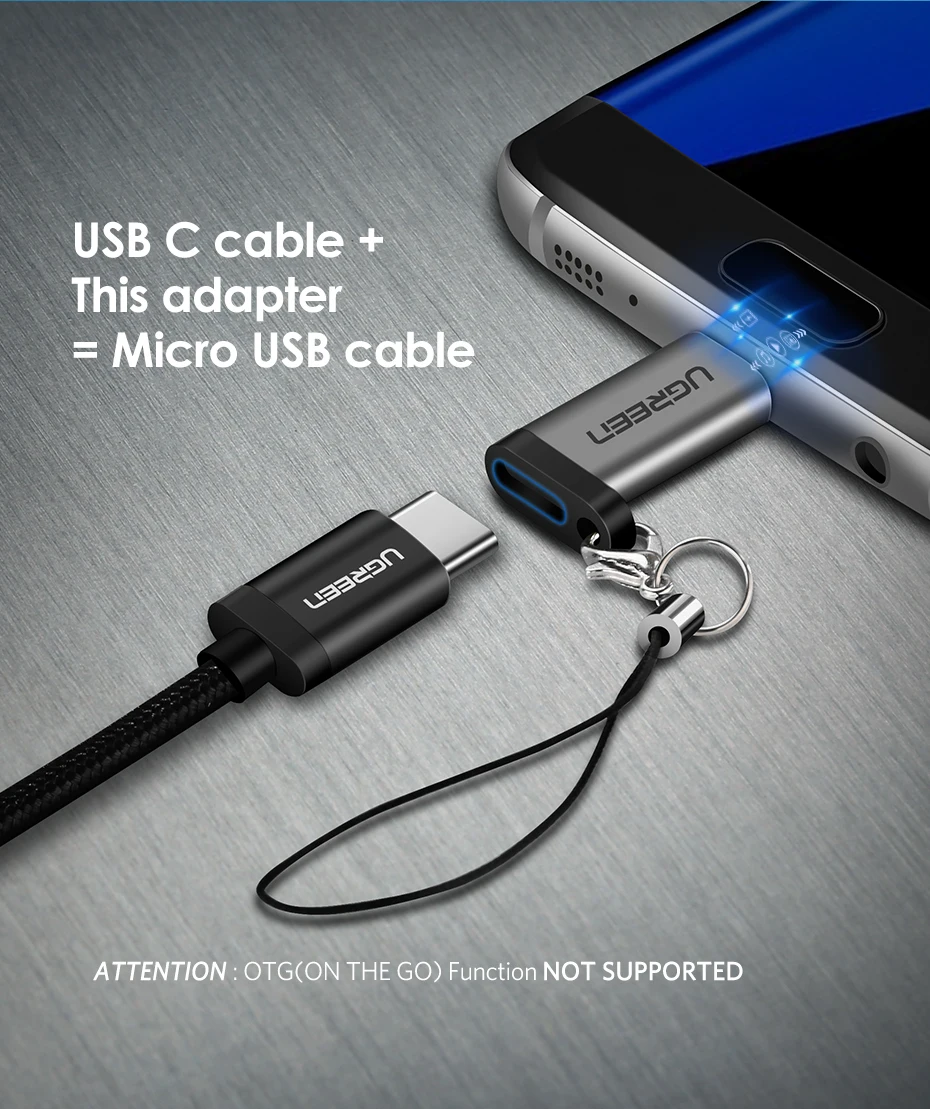 Ugreen usb type c к micro usb адаптер для samsung s7 s6 huawei xiaomi red note 5 usb c зарядный кабель конвертер Android зарядное устройство