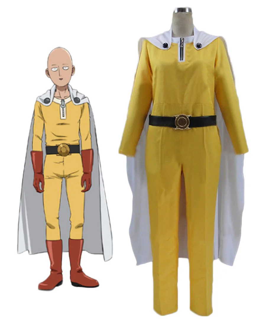 Anime One Punch Man Saitama Cosplay Costume