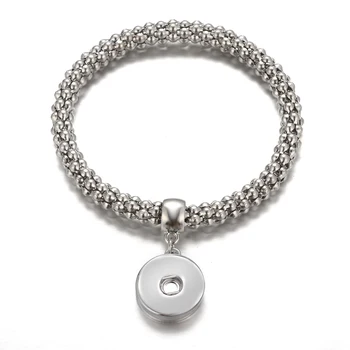 

hot sale simple metal snap Bangles bracelets Flexible fit 20MM snap buttons beautiful wholesale jewelry SG0101