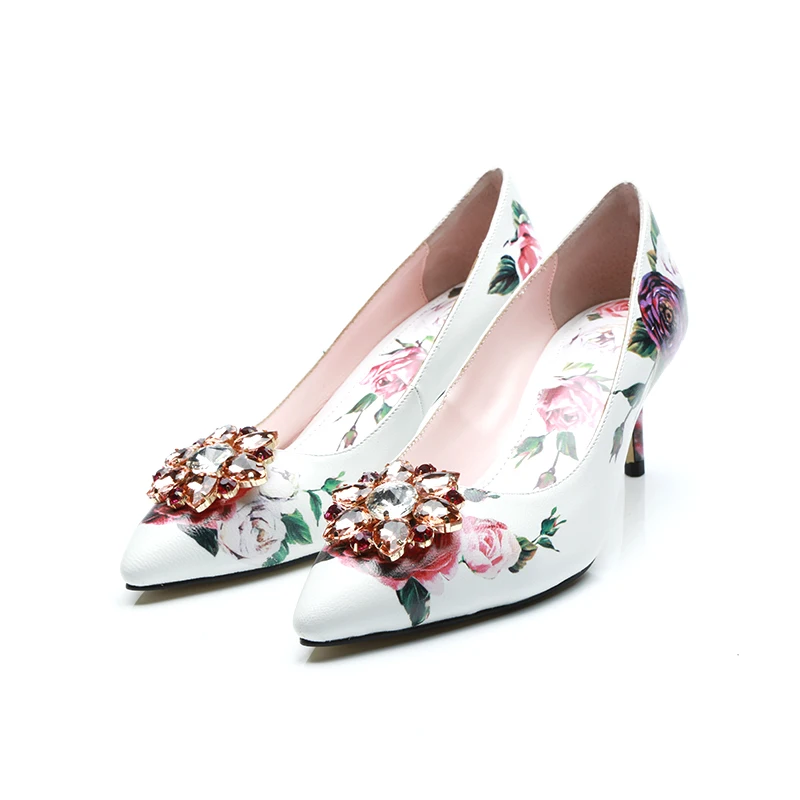 Сезон весна-лето; стразы; Для женщин вышитый цветок каблук 10 см, 6 см туфли-лодочки на высоком каблуке для подиума Дизайн Свадебная обувь с украшением в виде кристаллов