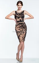 Echt Bild Schwarz Mini Short Prom Dresses Perlen Sheer Sexy frauen Robe De Soiree Cocktailkleider Formale Partei-kleider Nach gemacht