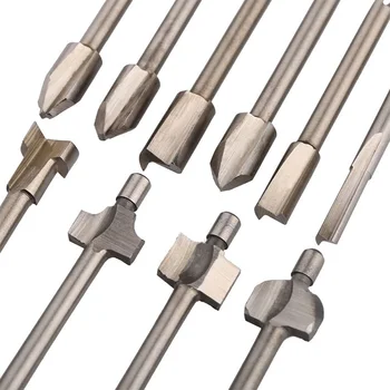 

10 Pieces 1/8" Shank HSS Router Bits Carbide Engraving Drill Bits Set Dremel Foredom Rotary Tools Set