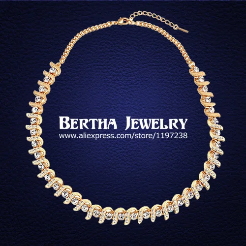 Fashion Luxury Choker Necklace For Women With Swarovski Elements Austrian Crystal Colar Fine Jewelry 18K Gold