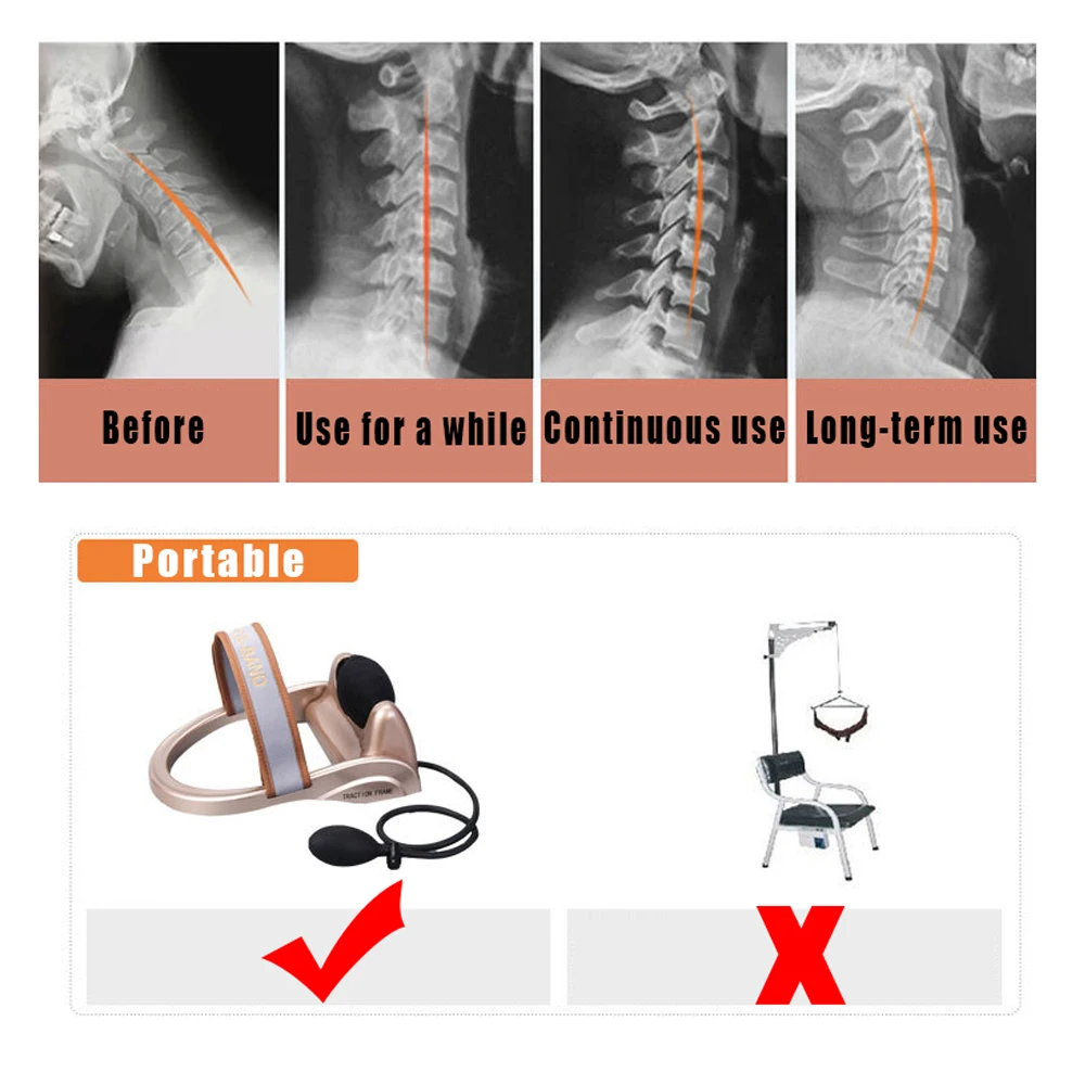 Шейный Тяговый шейный насос осанки с воздушным наполнением коррекции позвонка Трактор расслабляющий массажер позвоночника устройство для облегчения боли в мышцах