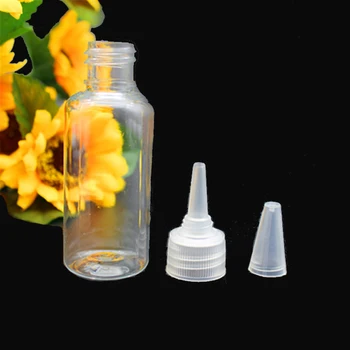 

50pcs Recycling Cosmetic Packaging Spun Bottle Plastic Lotion Emulsion Glue Container with Needle Tip Refillable Bottles 40ml
