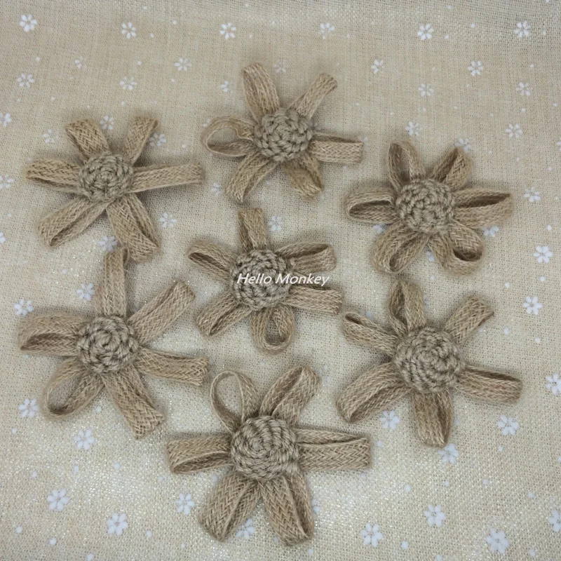 50pcs handmade jute hessian burlap flowers rose shabby chic wedding decor event party supplies 50pcs handmade jute hessian burlap flowers rose shabby chic wedding decor event party supplies