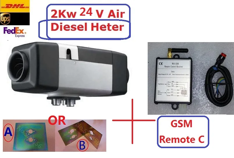 2 кВт 24 в воздушный дизельный Обогреватель+ GSM пульт дистанционного управления+ подарок) аналогичный с Webasto обогреватель Авто Воздушный стояночный обогреватель