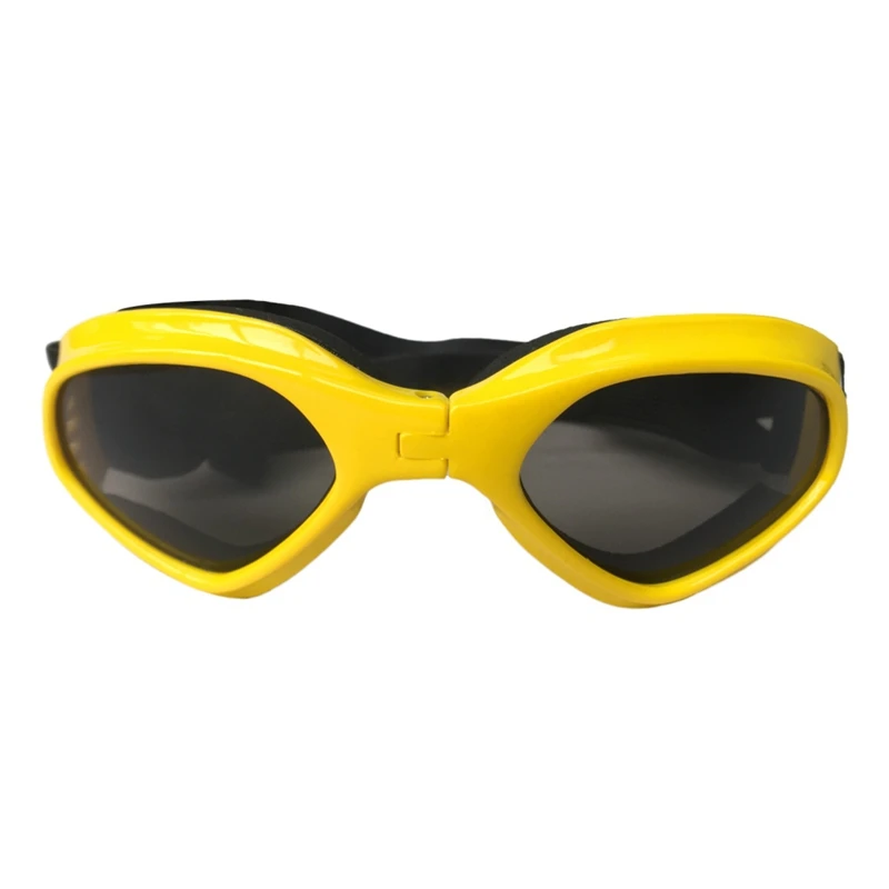 Очки для плавания, солнцезащитные очки для собак, защита от ультрафиолета, ветрозащитные очки для домашних животных, одежда для глаз, для средних и больших собак, крутые аксессуары для щенков - Цвет: Цвет: желтый