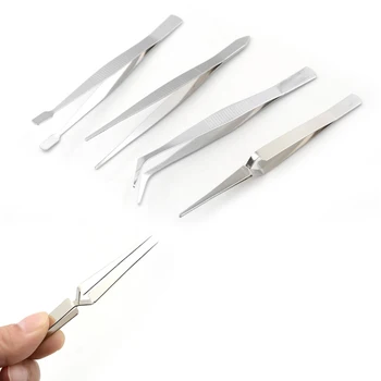 

4Pcs/set Universal Aquarium Plant Shrimp Reef Tank Straight Tweezer Stainless Steel Curved Aquarium Tweezers Cleaning Tool