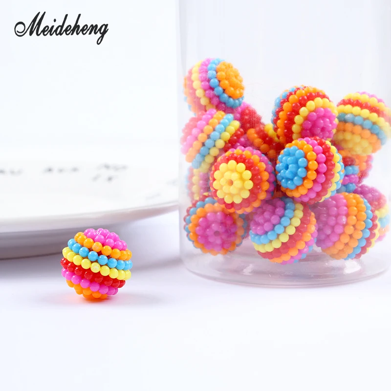 

Acrylic Polychromatic Splice Detachable Ball DIY Children's Gifts Handmade Bracelet Hair Ornament Materials Jewelry Accessories