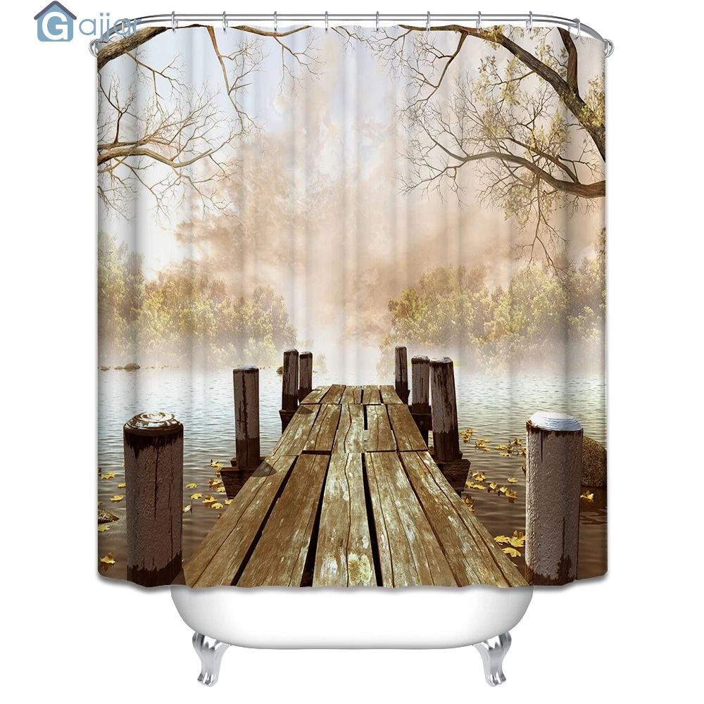 GAJJAR Fashion Custom Fabric Waterproof Bathroom Natural S cenery High Quality Curtains For Bathroom Shower 72x72inch  18Oct24