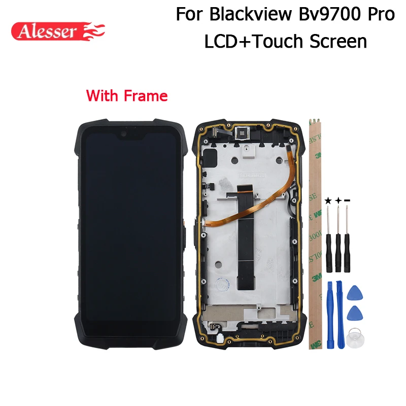 

Alesser For Blackview Bv9700 Pro LCD Display+Touch Screen Repair Parts+Tools +Film For Blackview Bv9700 Pro Phone With Frame