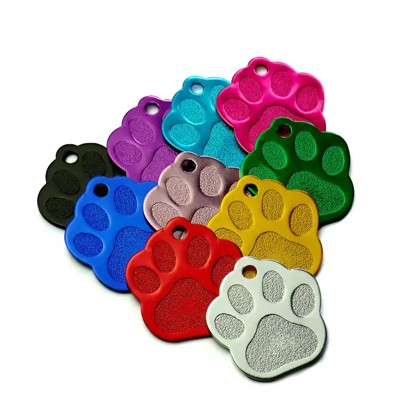 pretty dog collars	 Wholesale 20Pcs Engraved Cat Puppy Pet ID Name Collar Tag Pendant Pet Accessories Bone/Paw Glitter Pet Decoration Dog Cat ID Tag dog collars outdoors