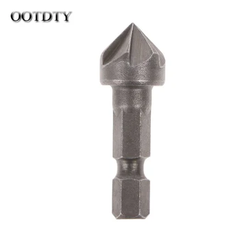

OOTDTY 1PC high quality 6 Flute Countersink Drill Bit 90 Degree Point Angle Chamfer Cutting Woodworking Tool