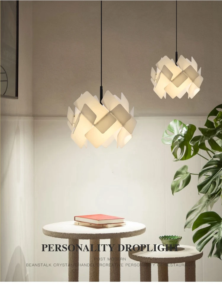 LuKLoy Nordic Modern Pendant Light Acrylic Piles Hanging Lamp Bedside Dining Table Pendant Lamp Loft Suspension Lighting Fixture (12)