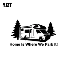 YJZT 17.7CM * 9.7CM mode maison est où nous le stationnons imperméable voiture-style voiture autocollant autocollant vinyle C11-1358