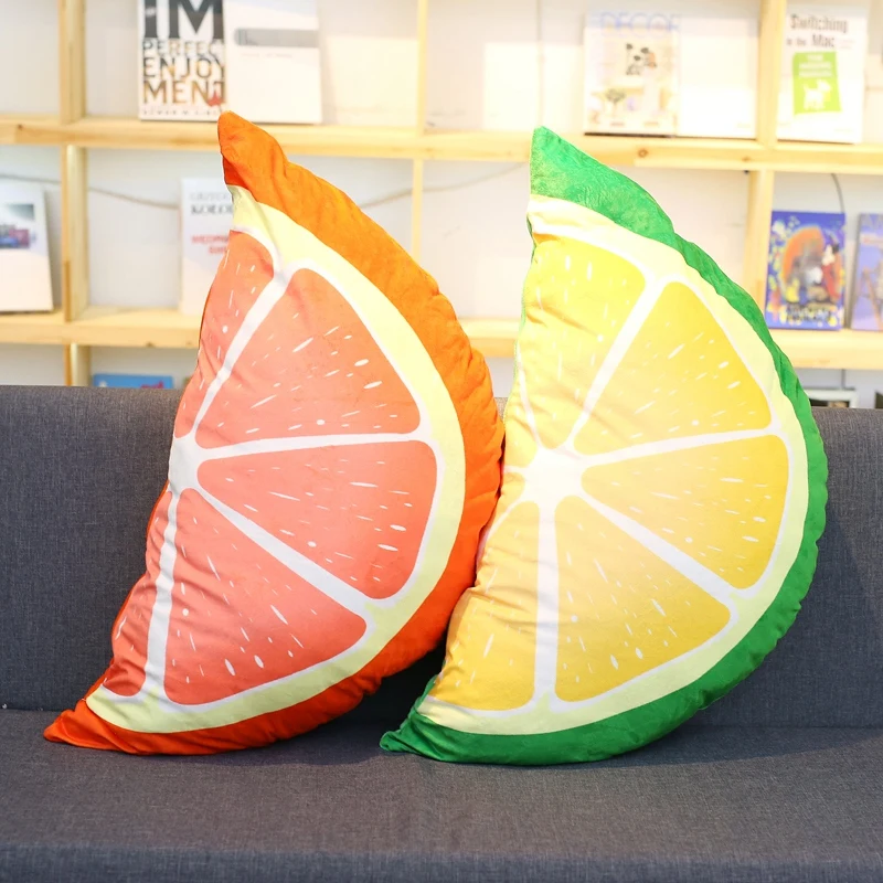 Полукруглая форма подушки для фруктов арбуз, киви оранжевый лимон гигантская задняя подушка, постельные принадлежности декоративная подушка для дивана Подушка для сна