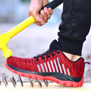 

new arrival mens big size breathable steel toe cap work safety shoes anti-puncture building site worker dress security boots man