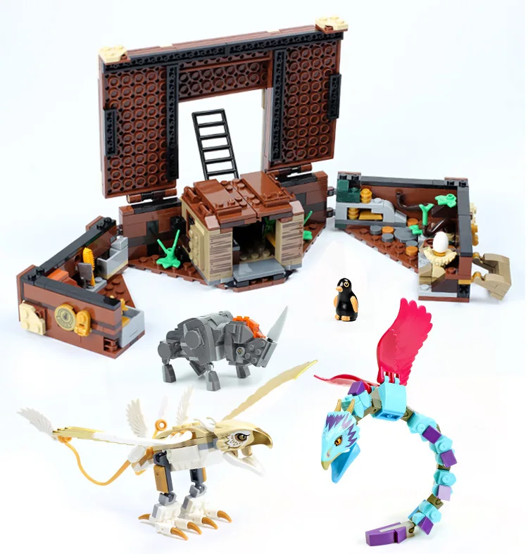 Дешево 16059 Фантастические звери Grindelwald Newt чехол магических созданий Строительные блоки Набор игрушек совместимые LegoING 75952