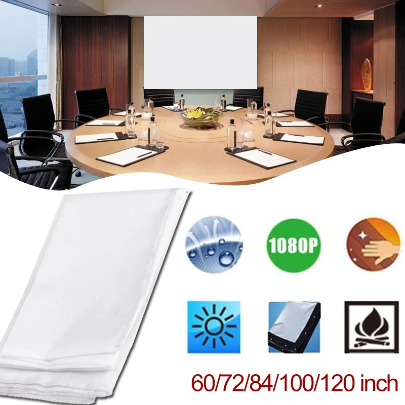 Cewaal البسيطة الإسقاط الستار 16:9 hd 60/72/84/100/120 بوصة شاشة الإسقاط الألياف قماش ل العارض مسرح السينما المنزلية