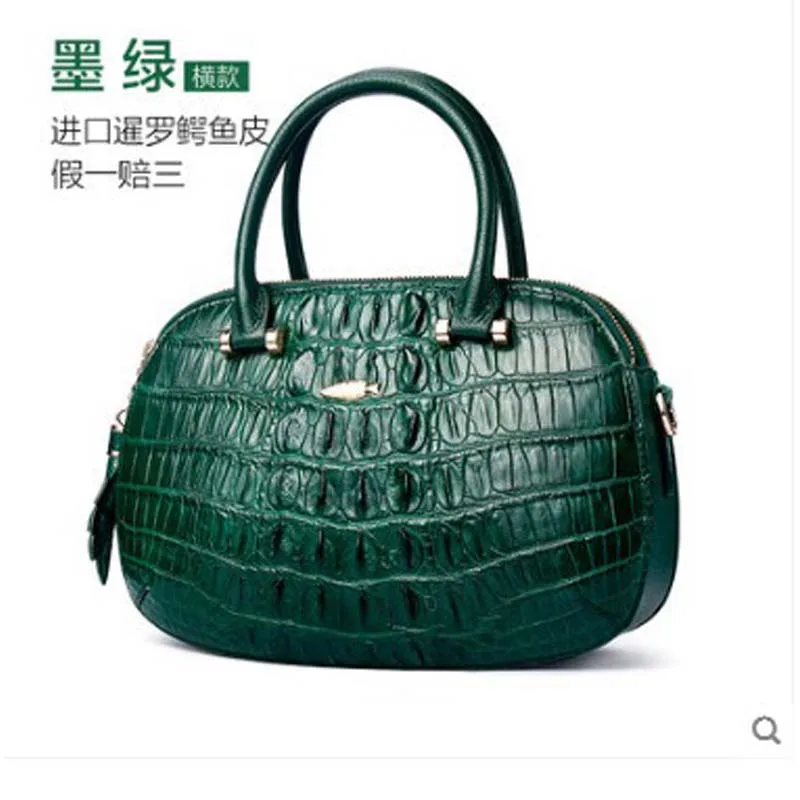 

yuanyu Leather crocodile bag for ladies leather crocodile bag handbag large capacity shell bag single shoulder cross bag
