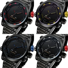Hombres de La Manera Ocasional Militar Deportes Temporizador A Prueba de agua LED de Cuarzo Analógico Reloj de Pulsera
