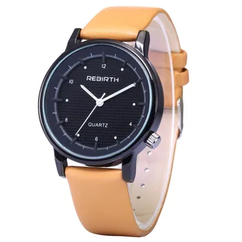 

REBIRTH Top Luxury Brand Casual Ladies Dress Quartz Watch Fashion Leather High Quality Watches Women Clock relogio feminino