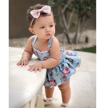 

Summer Baby Clothing 0-2Y Newborn Baby Girls Clothes Backless Ruffle Floral Rompers Kids Jumpsuit Tutu Dress Tracksuit