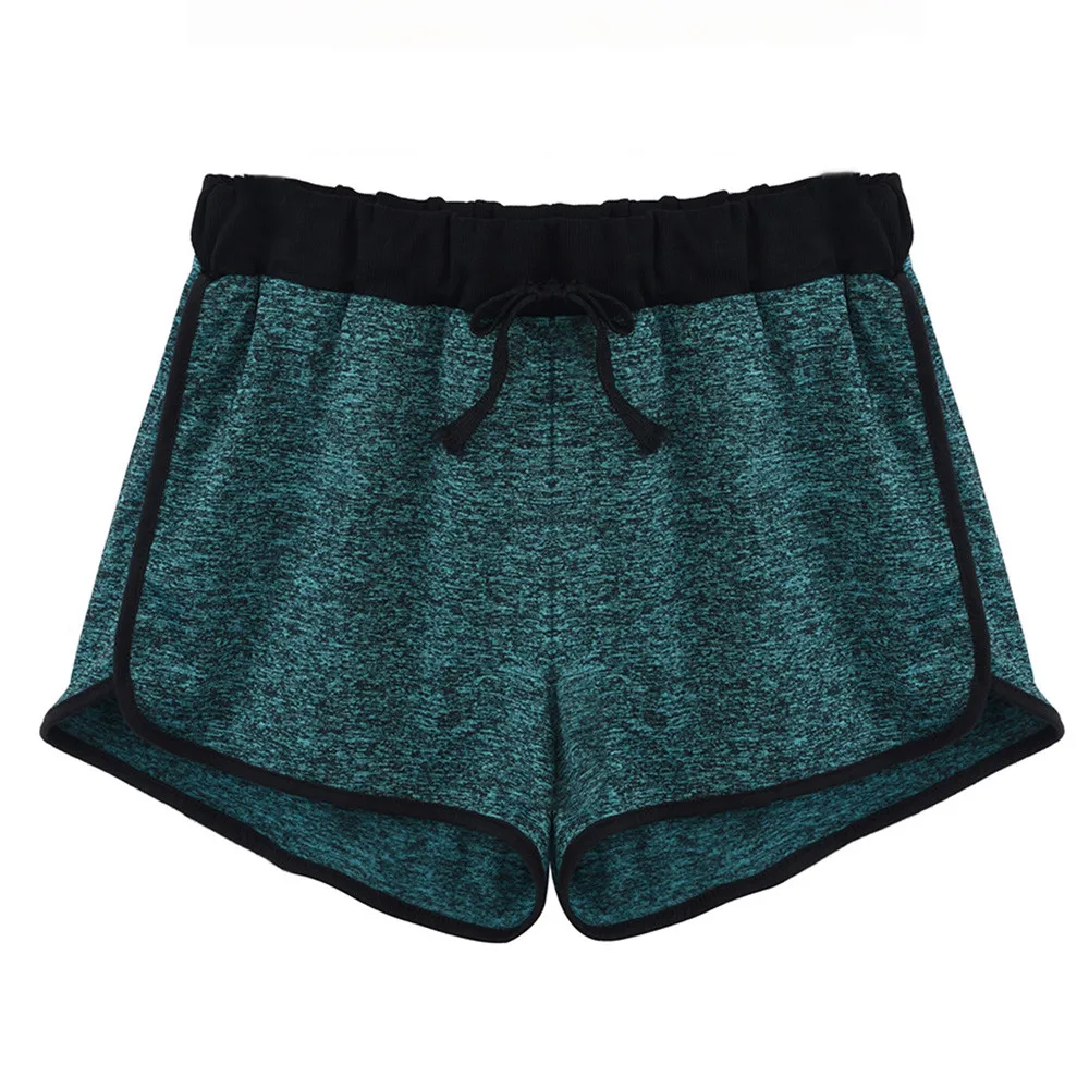 

2019 New Women's Fashion Drawstring Sports Shorts Summer Outdoor Polyester Casual Loose Mid Waist Patchwork Hot Shorts feminino