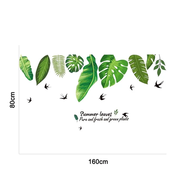 Buy Green Plant Background Wall Decoration Removable