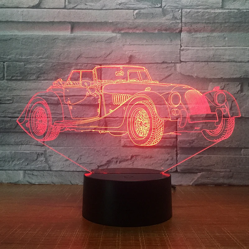 Автомобильная 3D светодиодсветодиодный настольная лампа светильник с сенсорным
