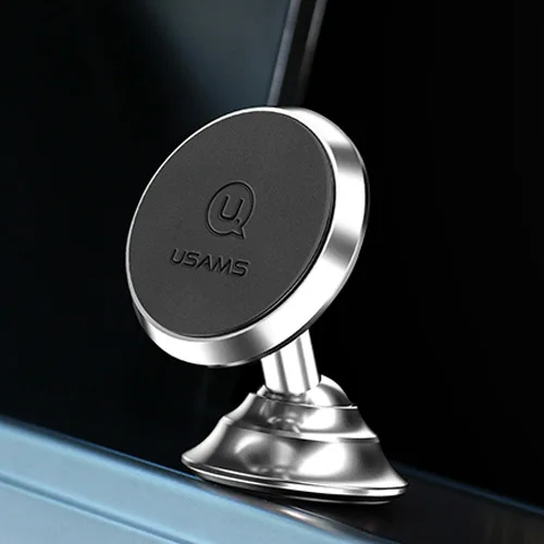 Универсальный автомобильный магнитный держатель, крепление на вентиляционное отверстие, автомобильный магнитный держатель, Поворот на 360 градусов, USAMS, держатель для телефона, подставка для iPhone, samsung - Цвет: Silver Luxury Paste