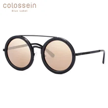 COLOSEIN Солнцезащитные очки женские Ретро Круглые Солнцезащитные очки женские модные зеркальные очки мужские очки gafas de sol mujer защита от уф400 лучей