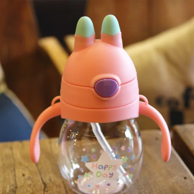 

2019 New Arrival Baby Cup Free Shipping Non-spill Portable Baby Double Handle kids Juice/Water with Straw Feeder Infant Feeding