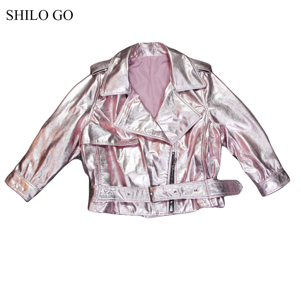 Куртка SHILO GO женская весенняя модная из натуральной овчины с отложным воротником