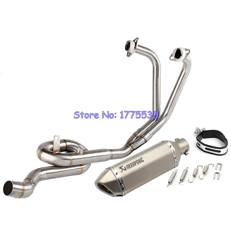 

YZF R3 R25 MT03 Motorcycle Exhaust Muffler Full System Front Header Link Pipe Akrapovic Muffler for YZF-R3 R25 14-18 MT-03 16-18