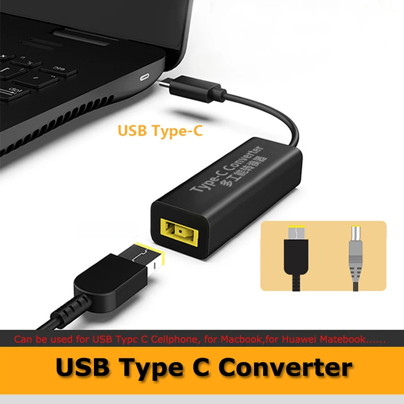 Laptop Power Jack Connector Dc Adapter Charger Converter for Lenovo Hp Asus 7.4*5.0 7.9*5.5mm Female to USB Type C Adaptor Male