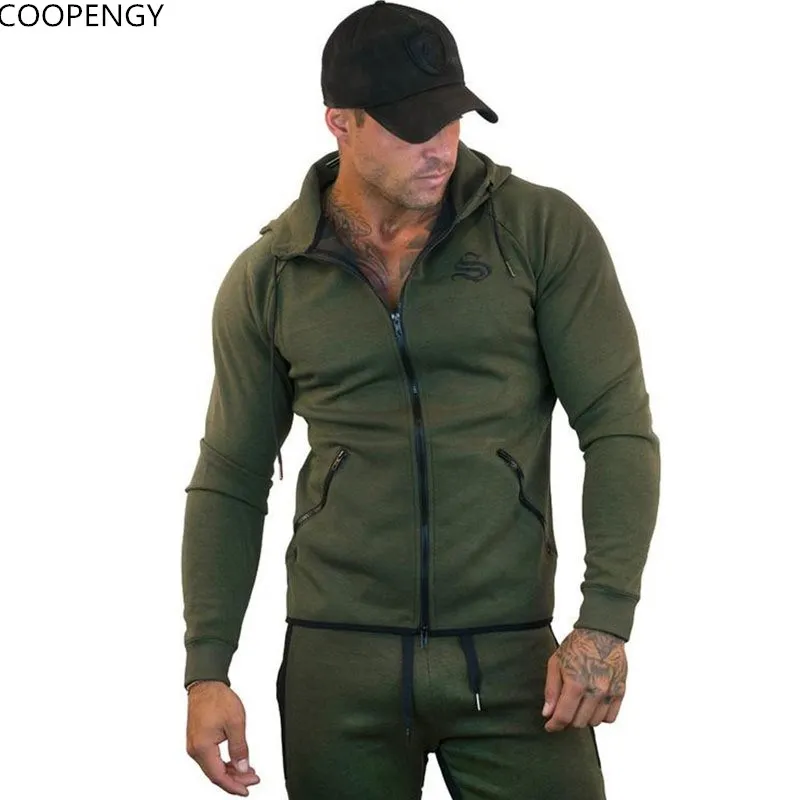 2018 Hoodies Man's Solid Color Slim Fit High Street Hooded