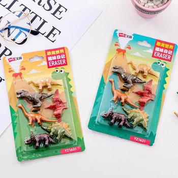 

6 Pcs/pack Cartoon Mini Monster Dinosaur Modeling Rubber Pencil Erasers Animal Correcting Eraser Student Gift Korean Stationery