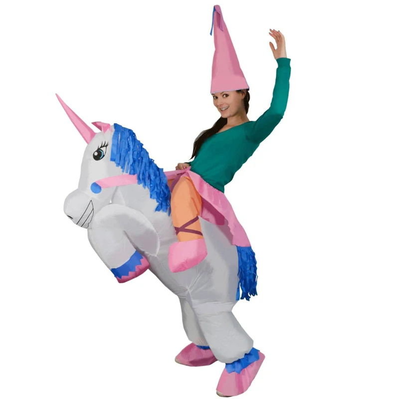 Inflatable Unicorn Costume Pegasus Costume Fancy Suit Cowboy Horse Costume Halloween Party