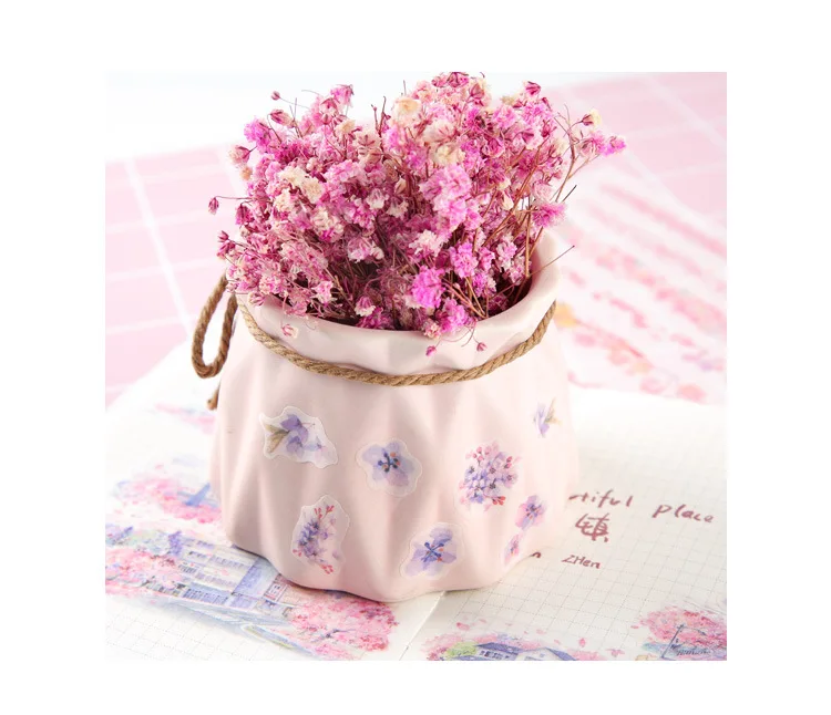 6 шт. розовая вишня цветы Бумага васи романтические милые наклейки журнал поставок Сакура японские наклейки сказка город канцелярские
