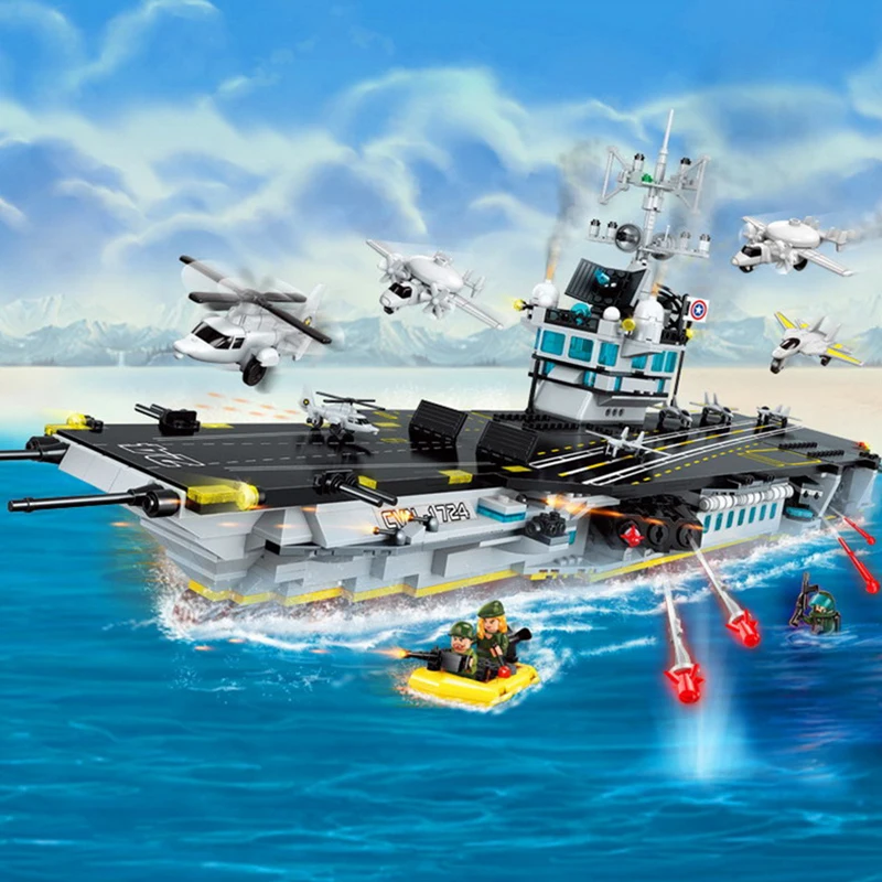 

1007Pcs Military Tactical Aircrafted Espionage Carrier Building Block Model Toys For Children Boys Compatible LegoLYING City