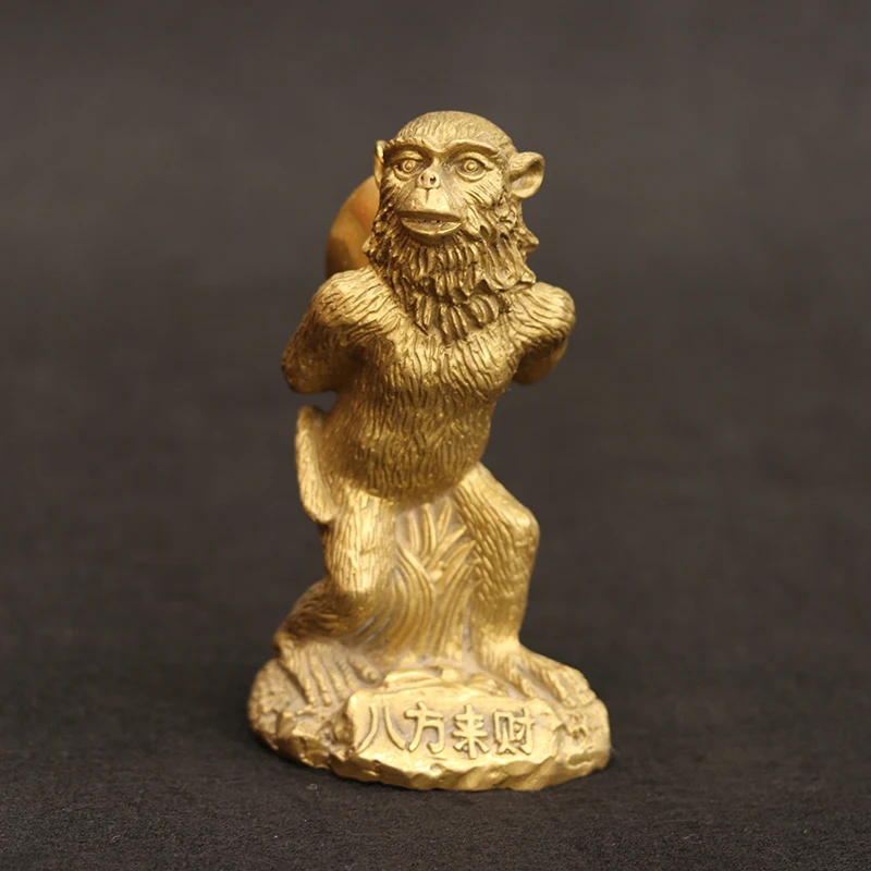 

Copper back Ingot Monkey 12 zodiac Monkey statue home decoration products desktop Feng Shui bronze Ornaments
