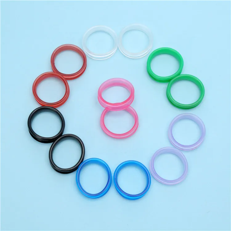 100pcs /bag Hair Scissor Pet scissors hairdressing Scissors Color Rubber Finger Ring