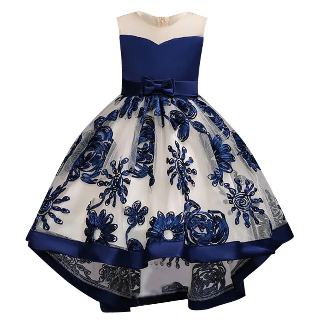 Vestidos infantil/платье для маленьких девочек; лето г.; детское элегантное платье принцессы; Детские платья для девочек; платья для дня рождения - Цвет: Navy blue