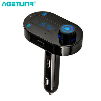 

AGETUNR Bluetooth Car Kit Handsfree with LCD Display FM Transmitter USB Charger for iPhone for SAMSUNG for LG fit Lots of Mobile
